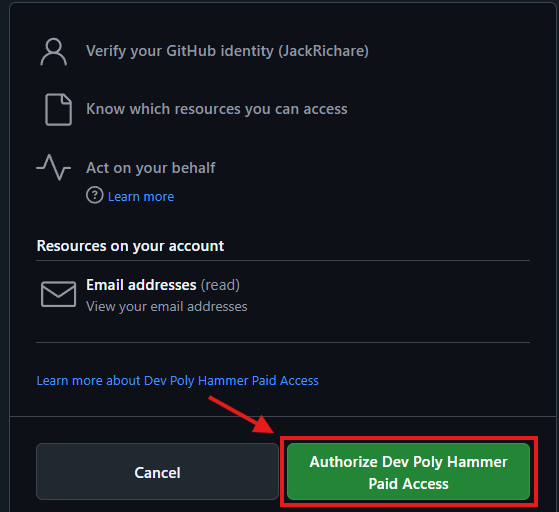 GitHub authorize