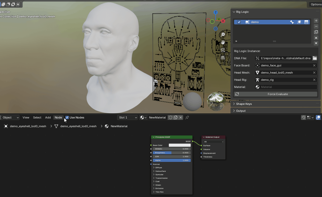 Custom material with Texture Logic node