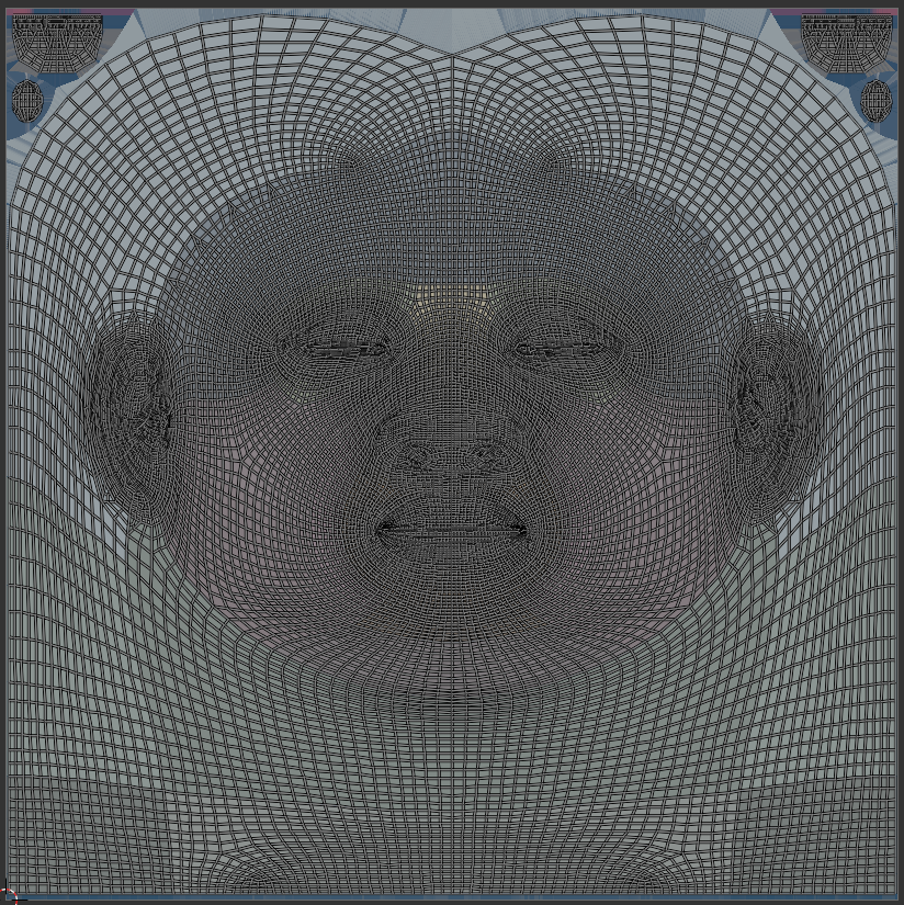 MetaHuman body UV layout wireframe